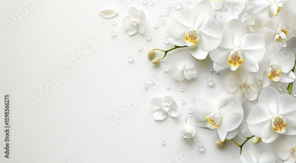 Obraz white flowers on white background