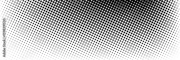 Fototapeta Halftone gradient. Dotted gradient, smooth dots spraying and halftones dot background seamless horizontal geometric pattern vector template set. modern vector ilustration