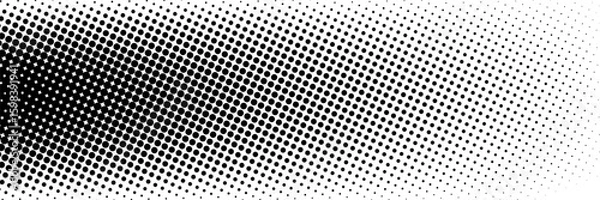 Fototapeta Halftone gradient. Dotted gradient, smooth dots spraying and halftones dot background seamless horizontal geometric pattern vector template set. modern vector ilustration