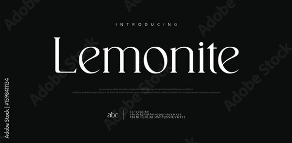 Obraz Lemonite Elegant alphabet letters font logo. Typography luxury classic lettering serif italic fonts decorative wedding vintage retro logos. vector illustration
