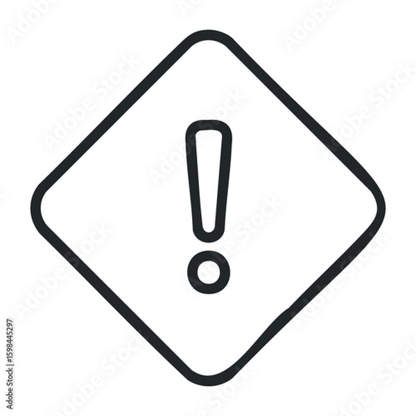 Obraz Exclamation mark warning sign on white background. Vector illustration