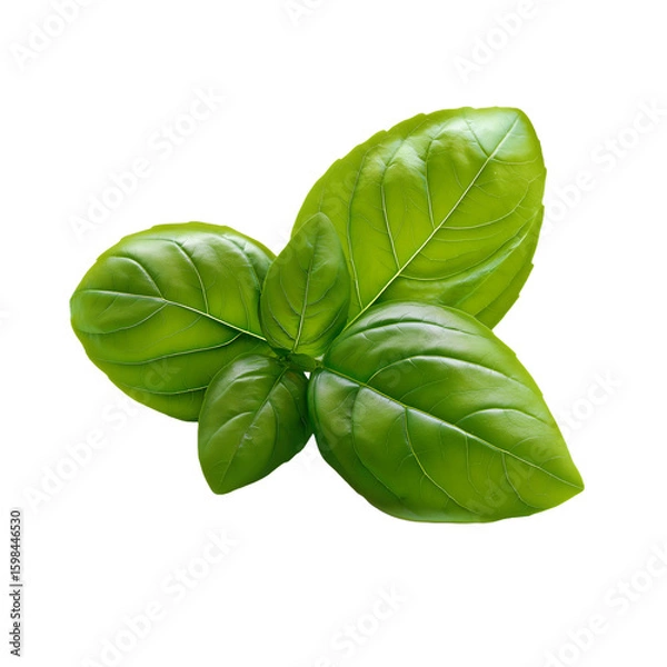 Fototapeta basil leaves isolated on transparent background