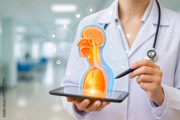 Obraz Future of Healthcare 3D Body Scan and Virtual Anatomy Visualization Medical Technology And Anatomy