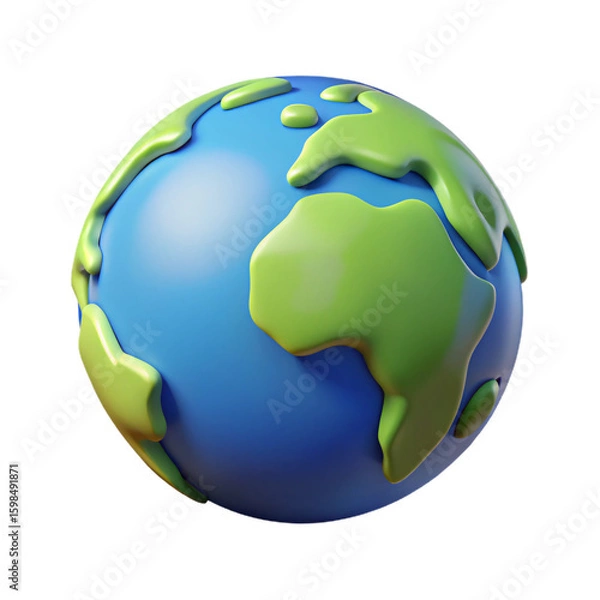 Fototapeta Globe Earth PNG Clipart Showing Planet with Continents and Oceans