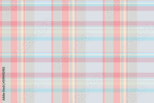 Fototapeta Pastel plaid pattern. Soft, delicate colors create a calming, feminine aesthetic. Perfect for textile design, website backgrounds, or stationery.