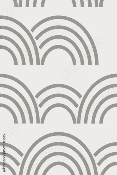 Fototapeta Abstract grey arcs on light grey background pattern