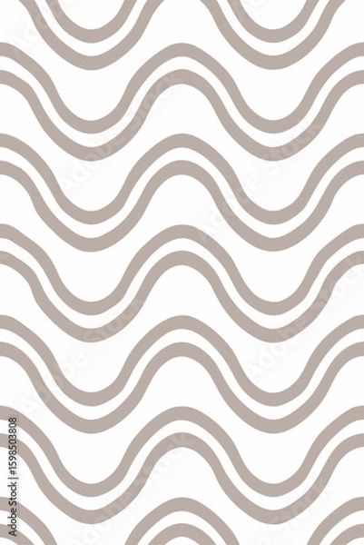 Fototapeta Gentle taupe waves on white abstract pattern