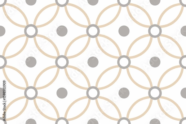 Fototapeta Geometric Interlocking Circles and Dots Pattern geometric pattern seamless pattern