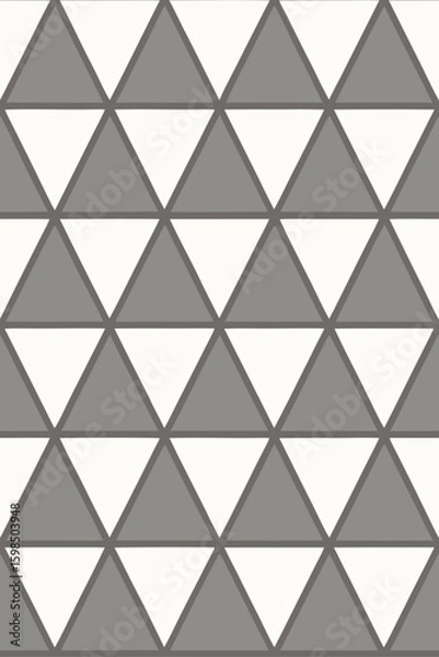 Fototapeta Geometric Triangle Pattern Gray White seamless graphic