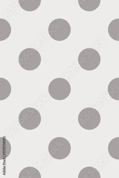 Fototapeta Gray Circles Pattern on White Background polka dot seamless