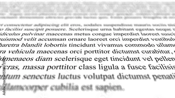 Obraz Angled Text with Blur Effect for Documentary