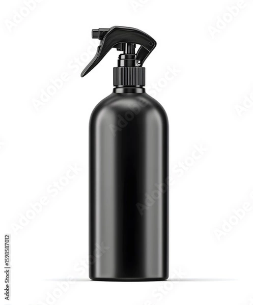 Obraz Black Spray Bottle on White Background