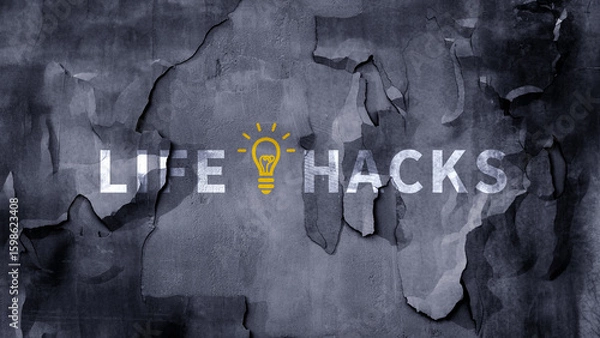 Fototapeta Life hacks motivational phrase concept, Life hacks are shown as business and educational concept