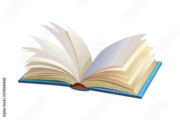 Fototapeta An open book with pages blowing in the wind