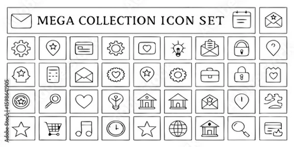 Fototapeta set of vector icons for web design