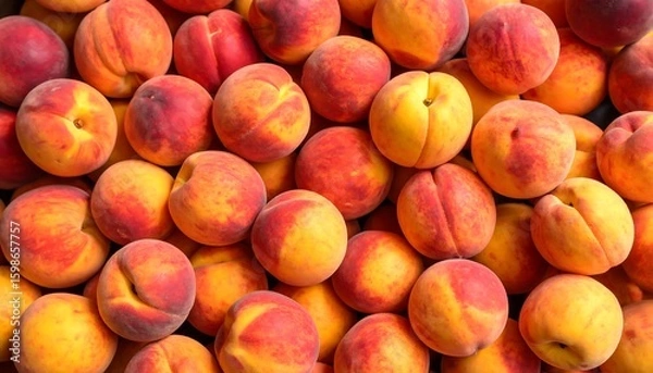 Obraz Ripe peaches tightly packed