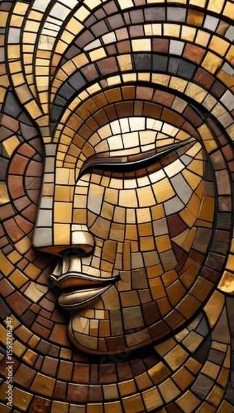Obraz Stylized Portrait Mosaic Art - Close Up