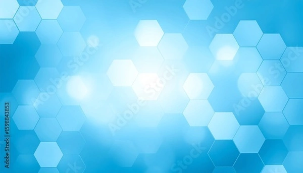 Fototapeta Light blue hexagonal abstract background
