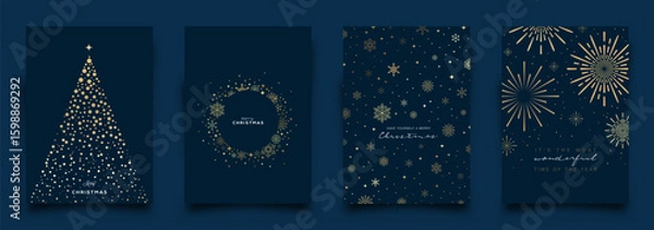 Obraz Holiday Greeting Card Collection. Vector Illustration.