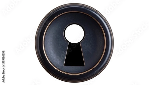 Obraz Dark circular keyhole plate