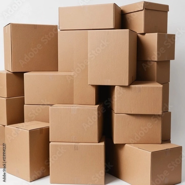 Fototapeta stack of cardboard boxes