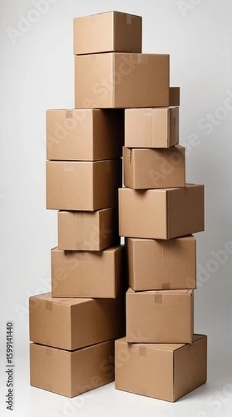Fototapeta stack of cardboard boxes