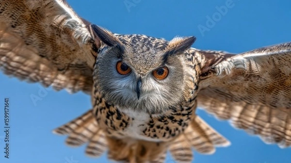 Fototapeta Hyper-Realistic Owl in Flight/超現実的なフクロウの飛行2