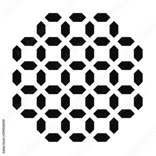 Fototapeta Black and white geometric pattern created with octagonal shapes on a white background