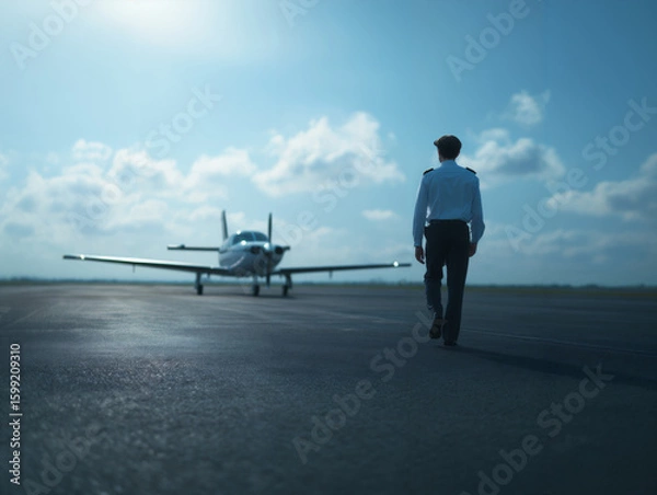 Fototapeta Aviation Career Private Plane Preflight Walk