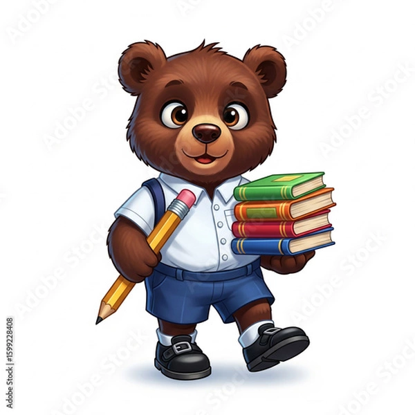 Obraz bear student ready to be back to school