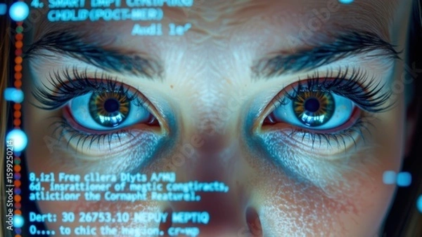 Fototapeta Women in blockchain industry are breaking barriers and innovating with technology showcasing their skills and determination in digital world
