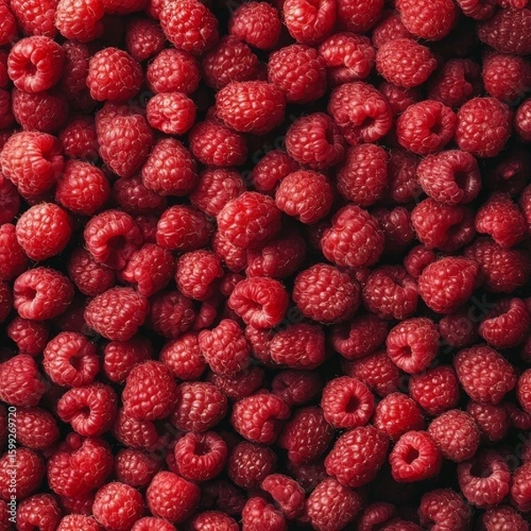 Fototapeta background full of only raspberries