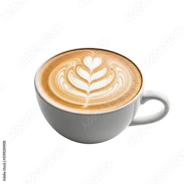 Obraz Latte Art Coffee in White Mug.
