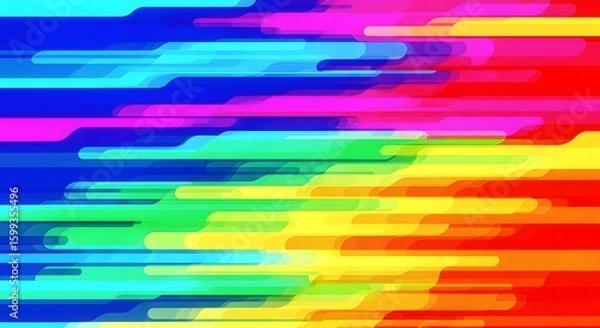 Obraz Colorful, abstract background featuring a vibrant spectrum of horizontal, blurred lines, creating a dynamic visual effect.