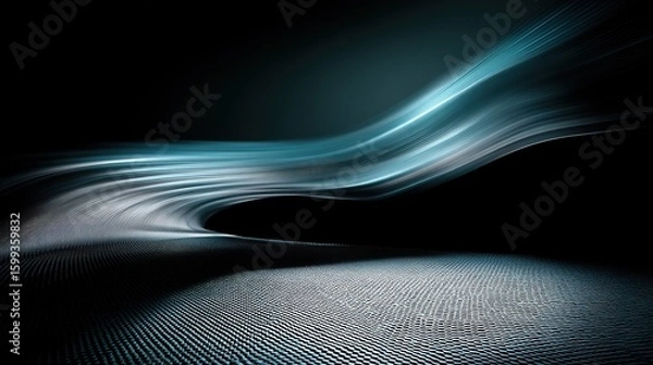 Fototapeta Abstract Dynamic Flowing Light Streaks on Carbon Fiber Texture Background Design