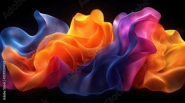 Fototapeta Abstract Colorful Fabric Swirls: A Symphony of Hues
