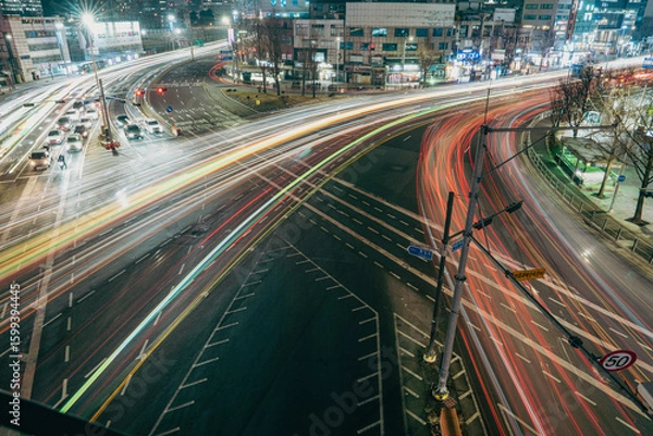 Obraz 한국 서울역 밤 야경