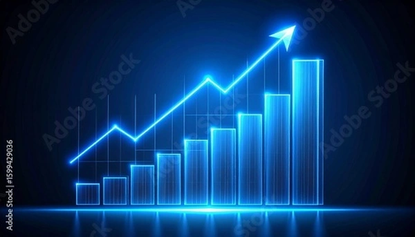 Fototapeta A visually striking, AI-generated image featuring a glowing blue neon padlock, symbolizing robust digital security and data protection. The padlock's surface is intricately designed with glowing circu