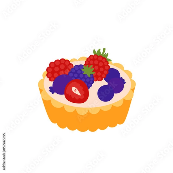 Obraz Strawberry, chocolote, fruit cake icon