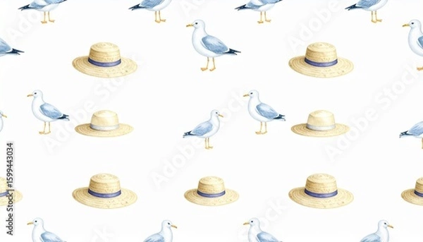 Fototapeta カモメと帽子