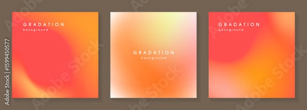 Obraz オレンジ色のグラデーション背景セット2