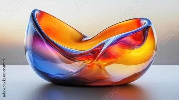 Fototapeta Abstract Glass Sculpture:  A Symphony of Color and Form