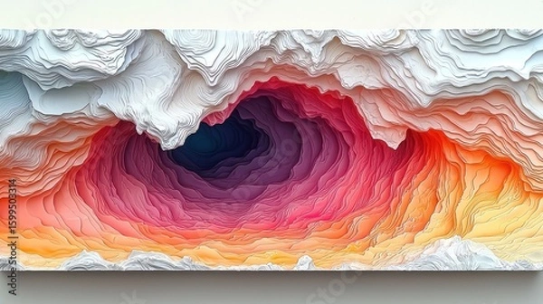 Fototapeta Abstract Cave: Layers of Color and Depth