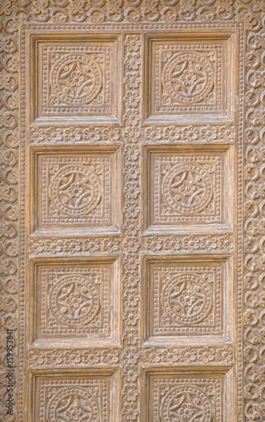 Obraz Jaisalmer, India Decoration on wall of old building Traditional stone carving
