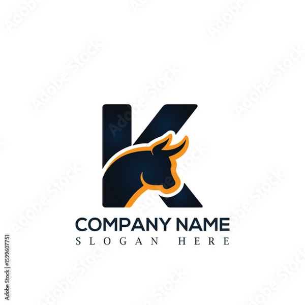 Obraz Letter K bull logo
