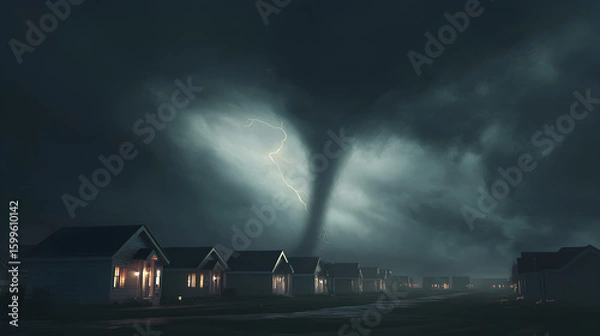 Obraz a tornado that hit a city