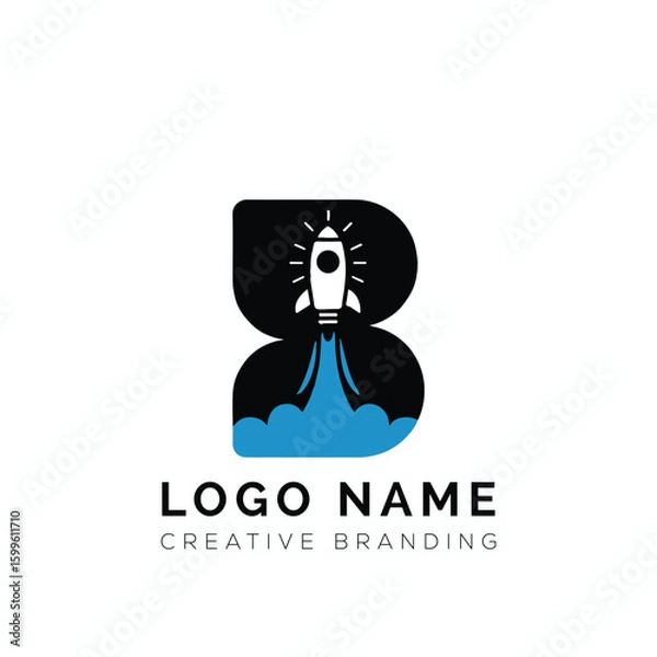 Obraz Letter B  rocket logo, B logo