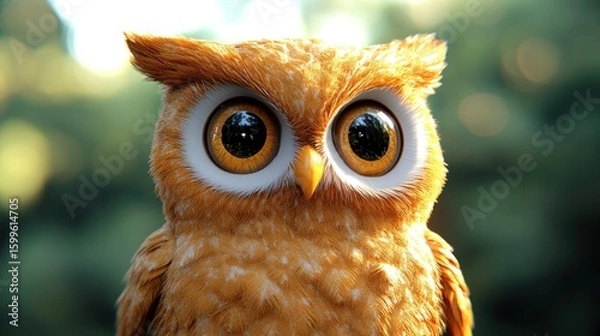 Obraz Cute cartoon owl close-up