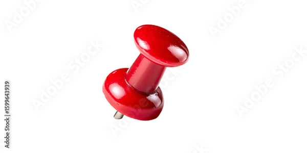Obraz Red Pushpin on Transparent Background, PNG