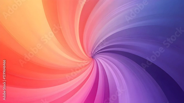 Fototapeta Vibrant color spectrum spiral radiating from a central point in gradient shades